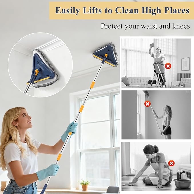 5 in 1 Wall Cleaner Mop, 78 Inch Base Board Cleaner Tool - Image 3