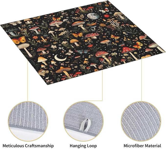 Black Forest Mushroom Butterfly Dish Drying Mats, Absorbent Microfiber Cute - Image 6