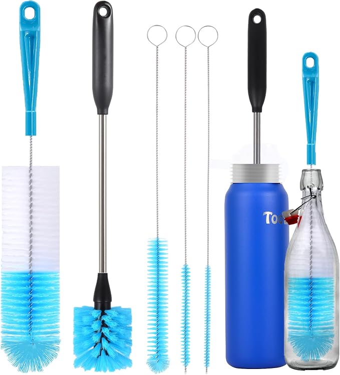 5 Pack Bottle Cleaner Brush, 15 Inches Stainless Steel Long Handle Baby Bottle by TooLe
