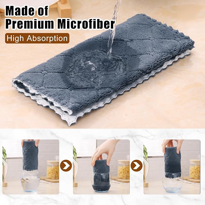 Mordimy 24 Pack Kitchen Towels, Super Soft and Absorbent Dish Towels, Coral - Image 3