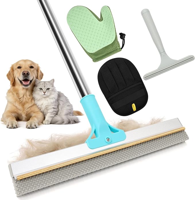 4 in 1 Carpet Rake for Pet Hair Removal by Philorn