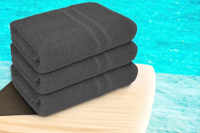 Basic Medium Bath Towels 24x48 Inches – Pack of 6 – Grey Color – Soft and - Image 7