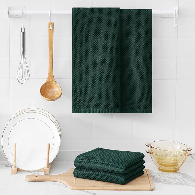 Kitinjoy 100% Cotton Waffle Weave Kitchen Hand Towels - Image 6