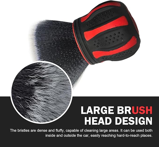 Detail Cleaning Brush with Storage Holder, Spherical Soft Bristle Dashboard Air - Image 3