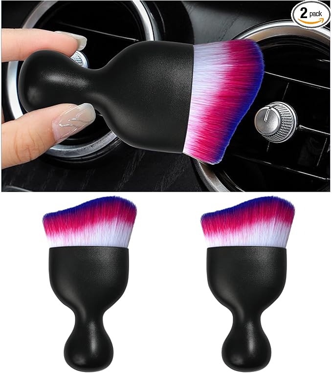 2PCS Car Interior Dust Brush, Soft Scratch Free Auto Detailing Brushes by Dickno