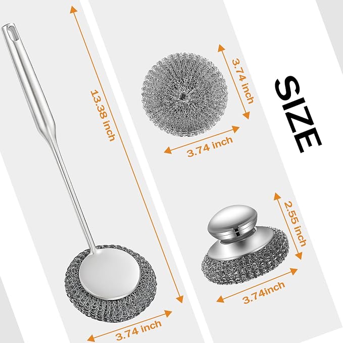 Heavy Duty Stainless Steel Scrubber Set - Image 2