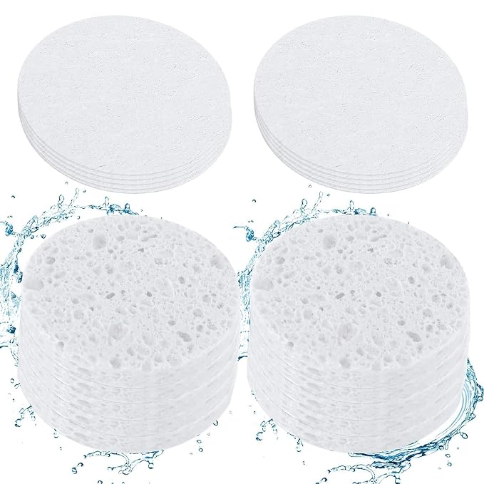 30 Count Compressed Facial Sponges Mini Soft Cellulose Pads - Image 8