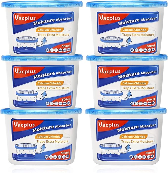 Vacplus Moisture Absorbers 6 Pack, 10.5 Oz Portable Humidity Absorber Boxes by Vacplus
