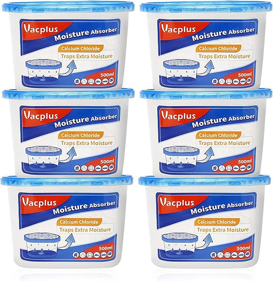 Vacplus Moisture Absorbers 6 Pack, 10.5 Oz Portable Humidity Absorber Boxes by Vacplus