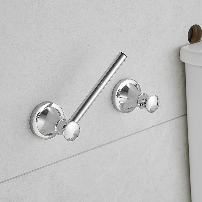 Hoimpro Wall Mounted Rustproof Chrome Toilet Tissue Paper Holder Bathroom - Image 6