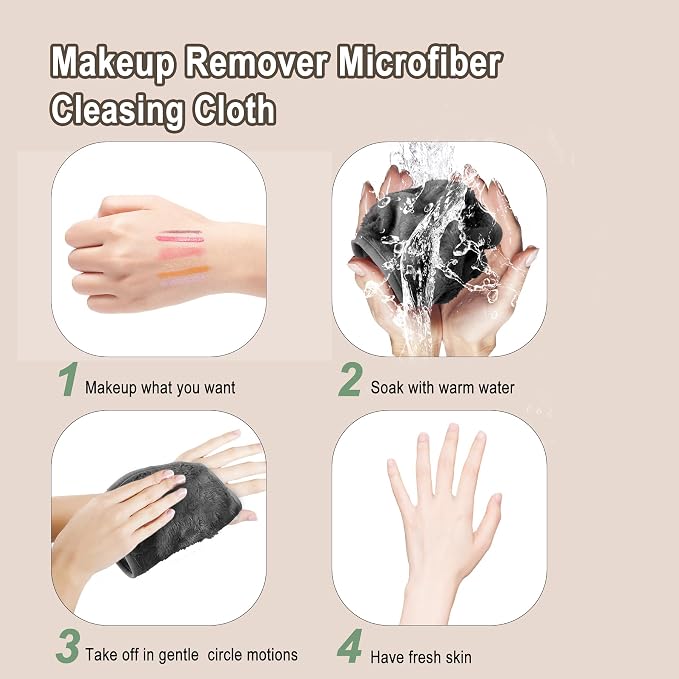 KODAMO Makeup Remover Cloth, 6 inch x 6 inch Reusable Makeup Remover Towels - Image 6