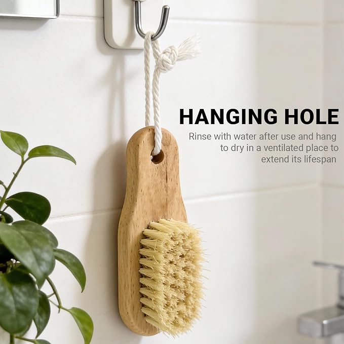 Wood Nail Brush with Hanging Hole, Fingernail Brushes - Image 5