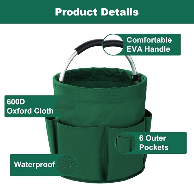 Cleaning Caddy with Handle, Cleaning Products Organiser, 17L Foldable Storage - Image 5
