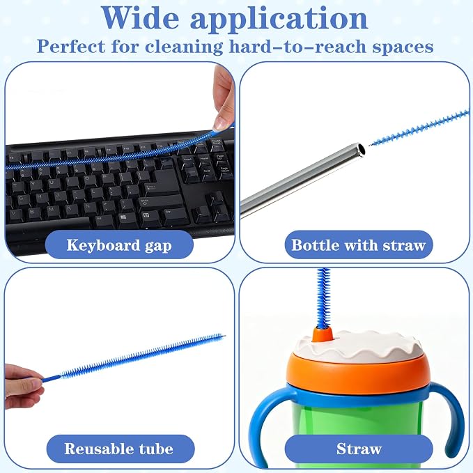 Ouligay 4PCS Straw Brushes for Cleaning Straws 12.4in Extra Long Straw Cleaner - Image 5