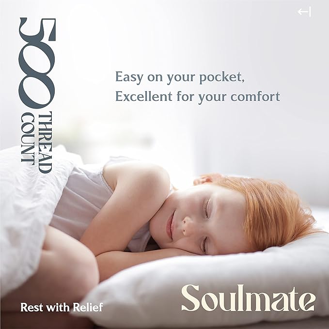 Mayfair Linen Twin Sheet Sets Cotton - 500 Thread Count 100% Cotton Twin Sheets, 3 PC (White), Luxury Soft, Breathable, Cooling, Extra Large 16" Deep Pocket Sateen Weave Bedsheet Set for Dorm Rooms