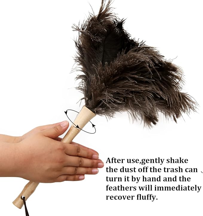 Ostrich Feather Duster 16 inch Feather Duster Fluffy Natural Genuine Ostrich - Image 4