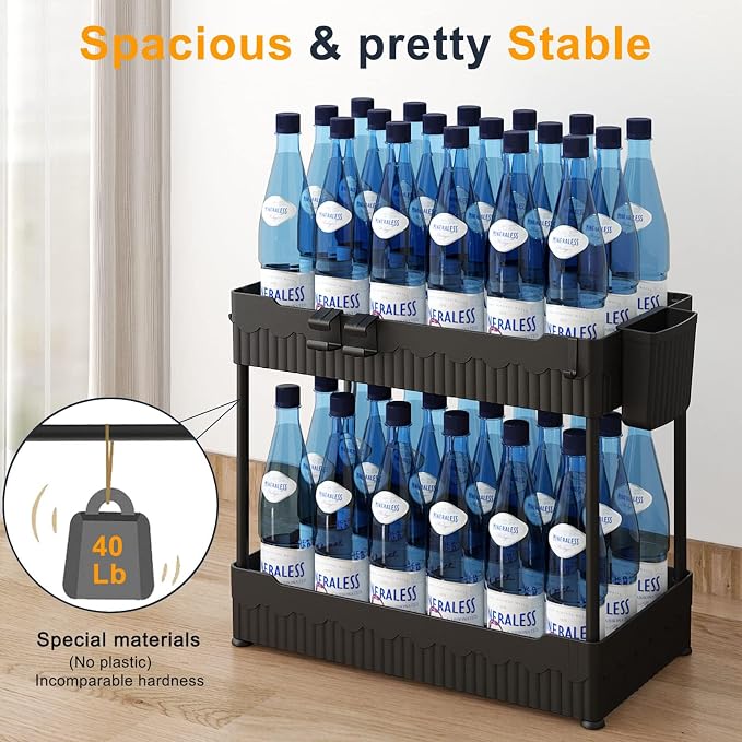 2 Pack Under Sink Organizer, Under Bathroom Cabinet Organizer - Image 3