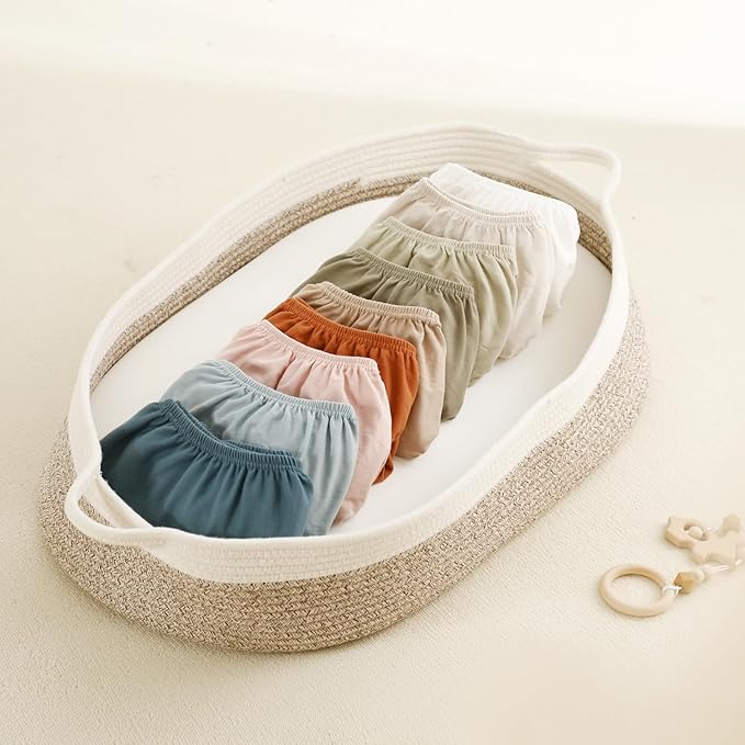 GRSSDER Stretchy Ultra Soft Fitted Bassinet Sheet 2 Pack, Universal Fit for Bassinets Baby Cradle Moses Basket Oval Rectangle Mattress Safe and Snug, Jersey Bassinet Sheets for Girls, White/Gray