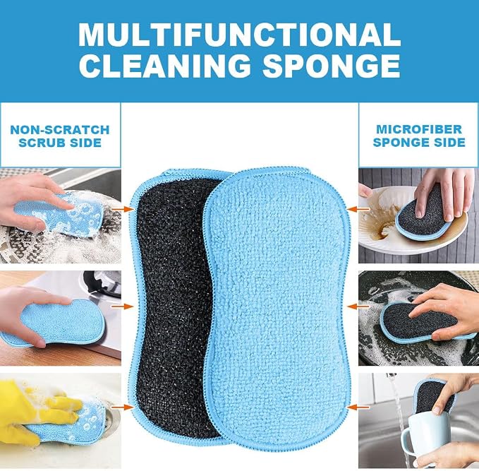 HOMEXCEL 12 Pack Multi-Purpose Scrub Sponges Kitchen, Dish Sponge, Non-Scratch - Image 3
