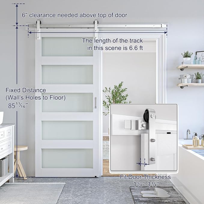SmartStandard 38 x 84 inch Glass Barn Door - Image 2