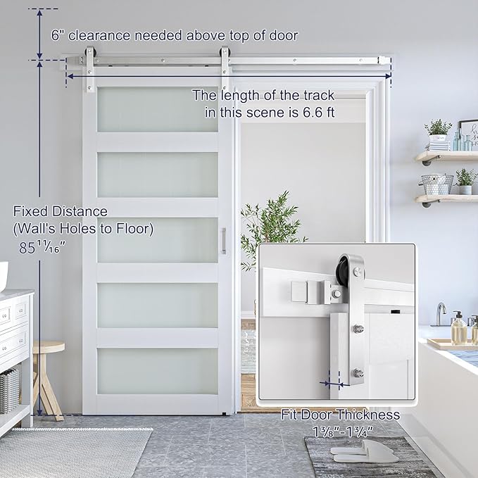 SmartStandard 36 x 84 inch Glass Barn Door - Image 2