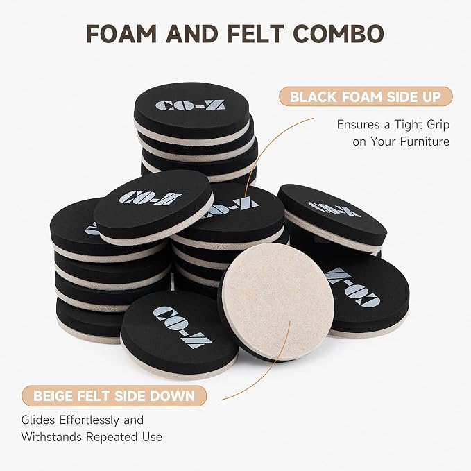 CO-Z 24pcs Felt Furniture Sliders - Image 4