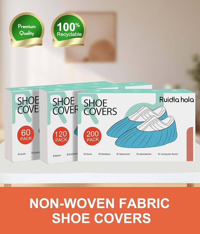 Shoe Covers Disposable 200 Pack, Non-Woven Booties - Image 7