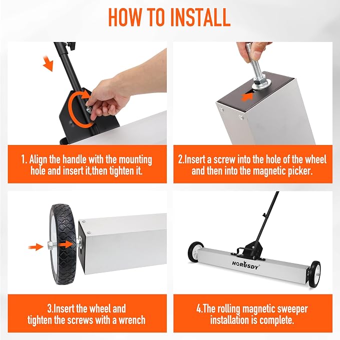 HORUSDY 17-Inch Rolling Magnetic Sweeper - Image 6