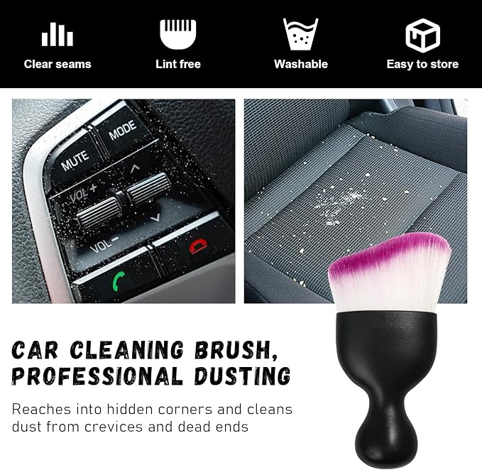 Ziciner 2 PCS Car Detailing Brush, Curved Soft Bristles Auto Removal Dust - Image 6