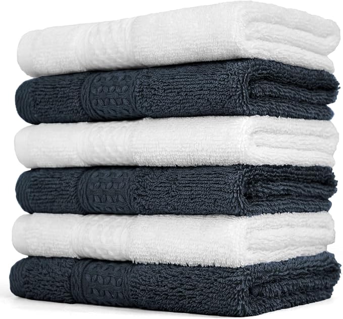Cleanbear Extra Soft Wash Cloths Washcloths Set 6-Pack 13 x 13 Inches, Highly by Cleanbear