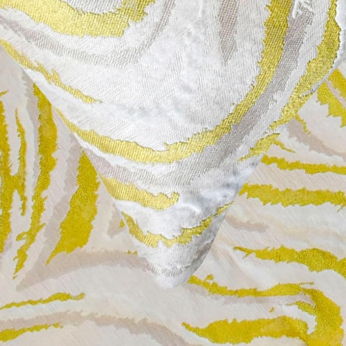 The HomeCentric King/Queen/Twin Yellow & Grey Decorative Bed Runner CA King 86"x18" Bed Runner with One Pillow Cover, Abstract Wave Pattern Bed Scarf on Jacquard Fabric - Yellow Whirls