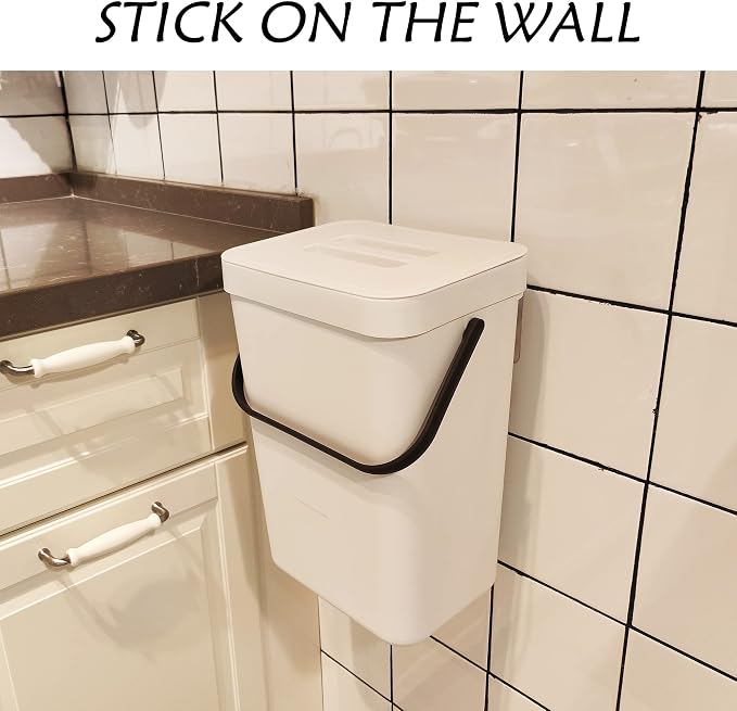 stonespace Hanging Trash Can, 3.2 Gallon/12L Small Waste Bin - Image 2