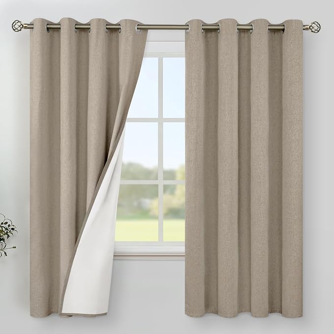YoungsTex Taupe Linen Blackout Curtains by YoungsTex