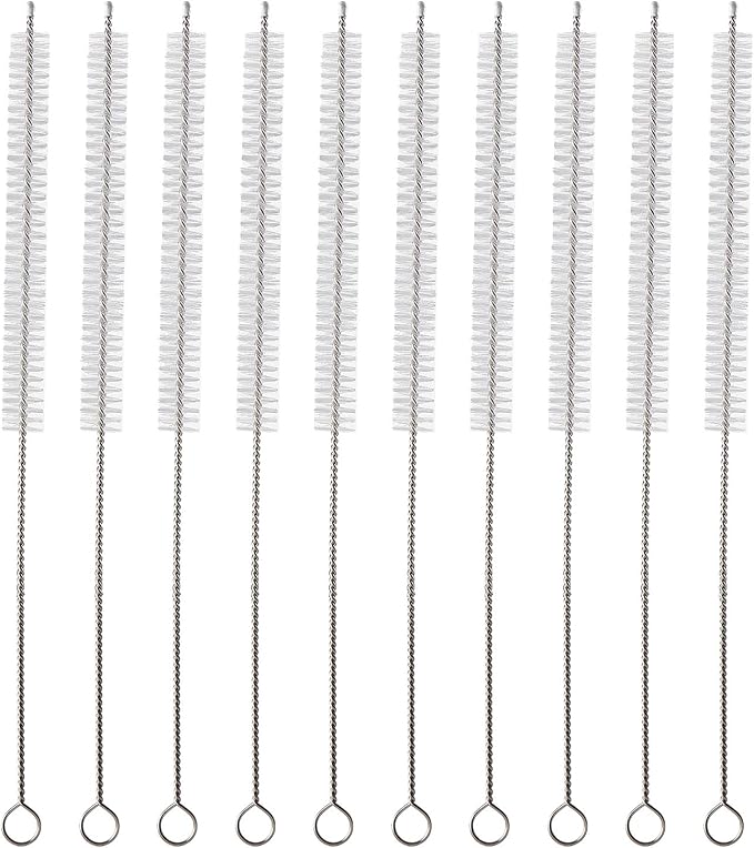 Straw Cleaner Brush Kit 10 pcs, 8 inche Extra Long Sizes of Straw Brushes by ZRHR