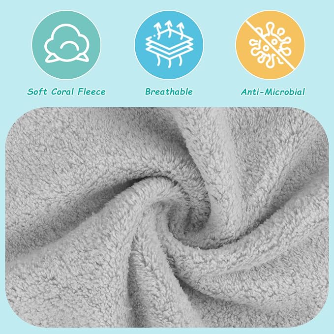 HOMEXCEL Baby Washcloths 12 Pack-Microfiber Coral Fleece Baby Bath Face Towel 7 - Image 3