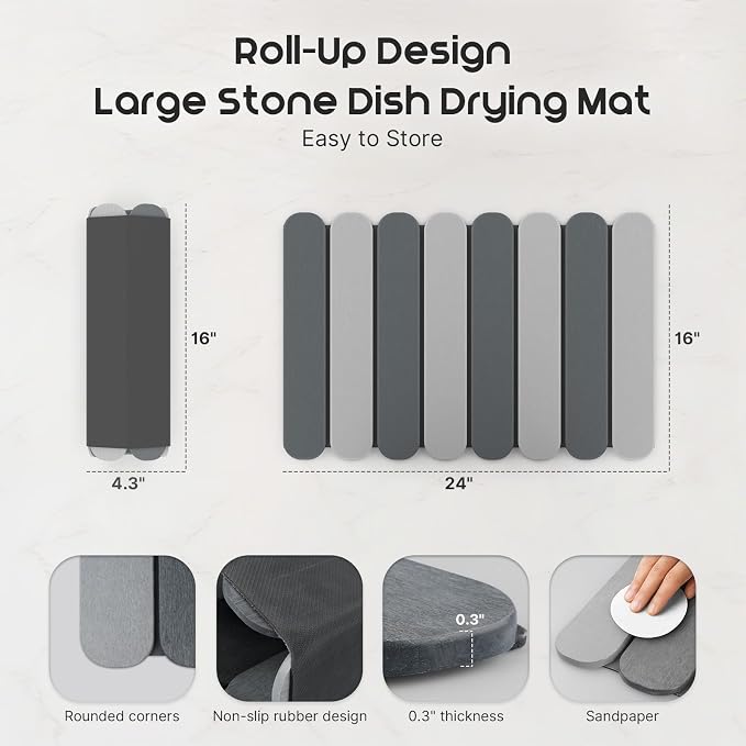 ArtyCozy Large Stone Dish Drying Mats - Image 4