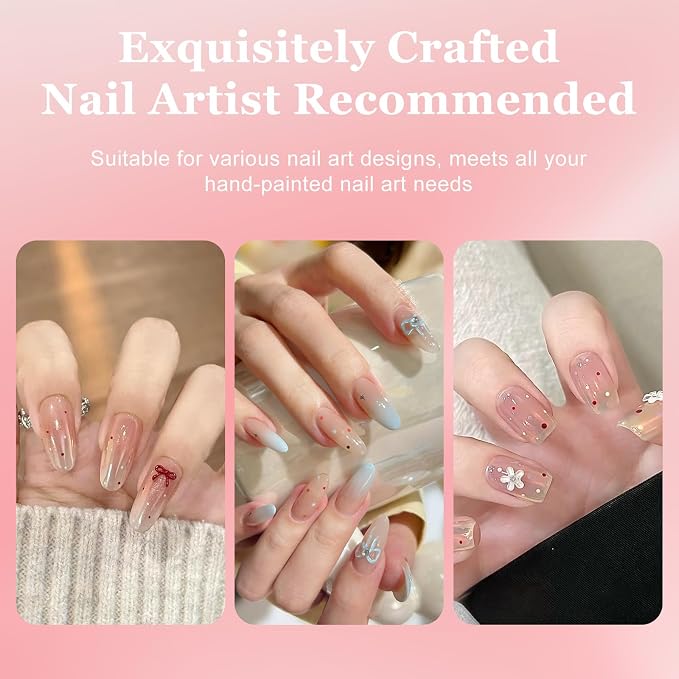 4 Pcs French Tip Brush Nail Art Brush Tools - Image 5