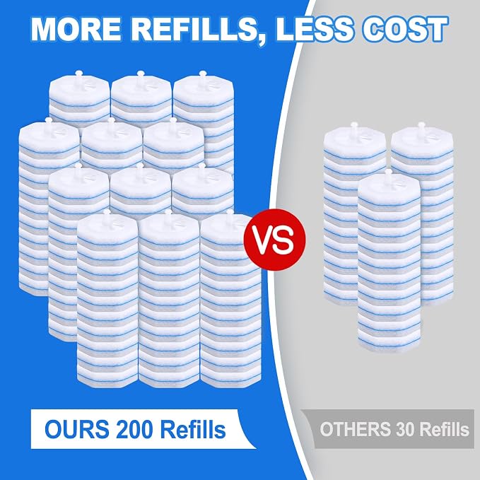 200 Count Disposable Toilet Brush, Toilet Cleaner Wand Refills Compatible - Image 6