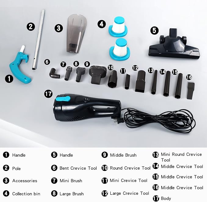 Intercleaner Corded Vacuum Cleaner, 15KPa Powerful Suction - Image 6