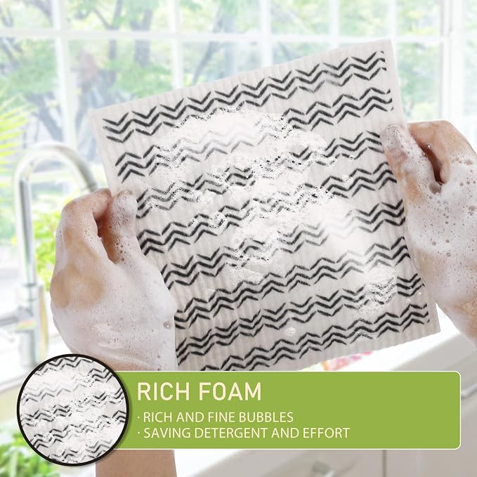 Swedish Dishcloths for Kitchen Reusable 6 Pack Kitchen Towels No Odor - Image 6