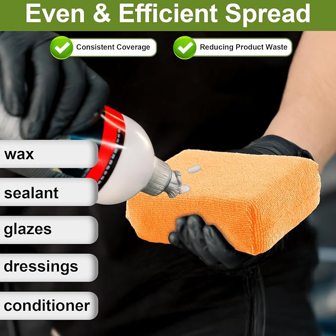 8 PCS Microfiber Applicator Pad, 4.7"x3.1" Scratch-Free Foam Buffing Scrub Pads - Image 6