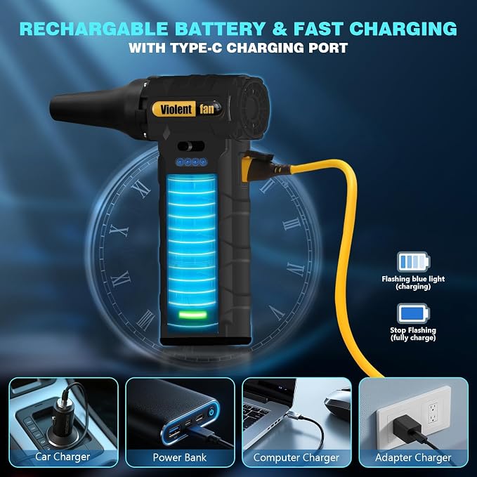 Electric Compressed Air Duster for Car Cleaning 110000 RPM Rechargeable - Image 7