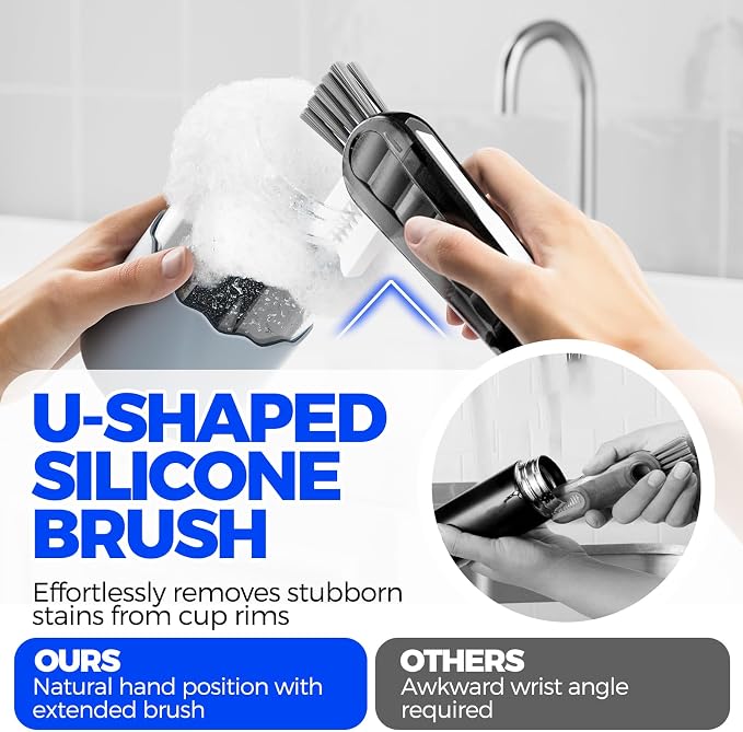 6 Pack Holikme 4 in 1 Cup Lid Cleaning Brush Set - Image 2