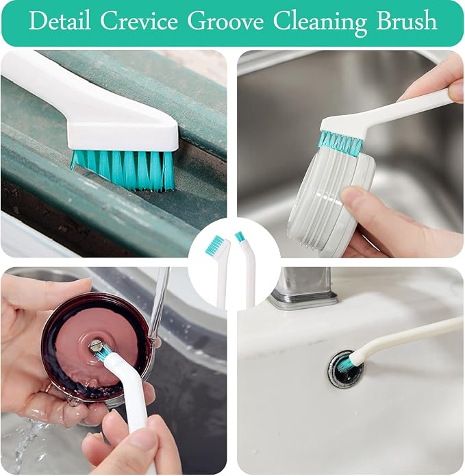 Small Cleaning Brushes for Household Cleaning, Crevice Cleaning Tool Set for - Image 4