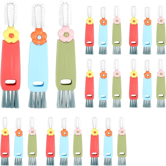 24 Pack 3 in 1 Cup Lid Cleaning Brush, 180° Rotatable Bottle Brush Gap Cleaner by Unknown
