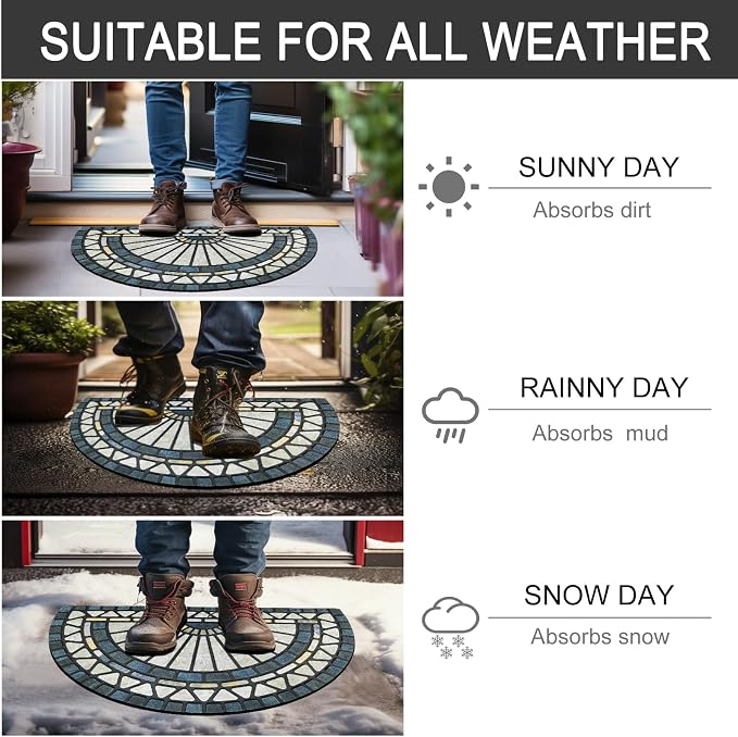 CHICHIC Welcome Door Mat 18 x 30 Inch Front Doormat Outdoors - Image 6