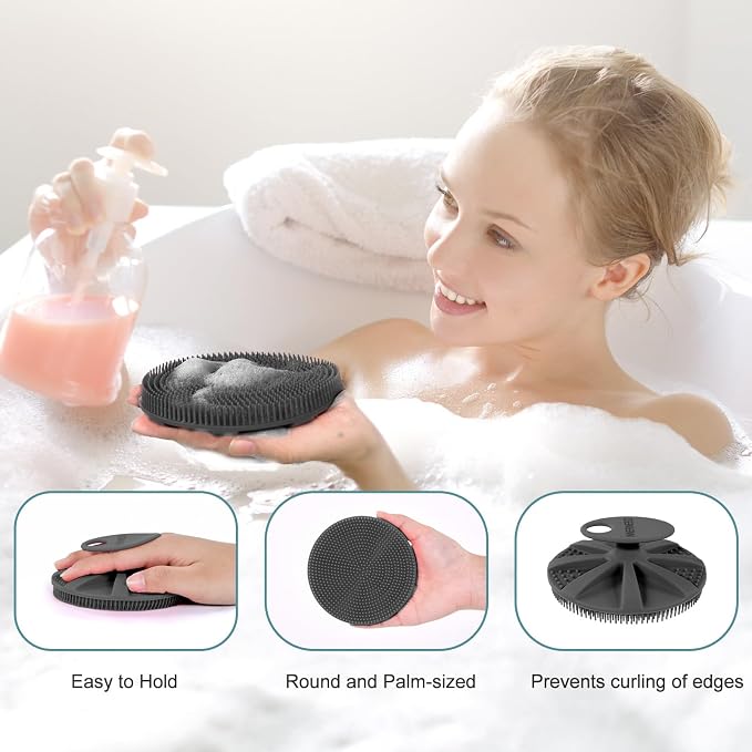 INNERNEED Food-Grade Soft Silicone Body Scrubber Shower Brush Handheld - Image 2