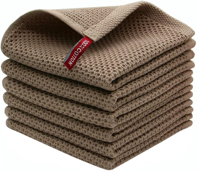 Mia'sDream Natural Cotton Tidy Dish Cloths Rags Waffle Weave Kitchen Towels by MiasDream