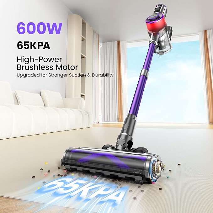 Cordless Vacuum Cleaner, 600W 65KPA Dual Motor Vacuum - Image 3