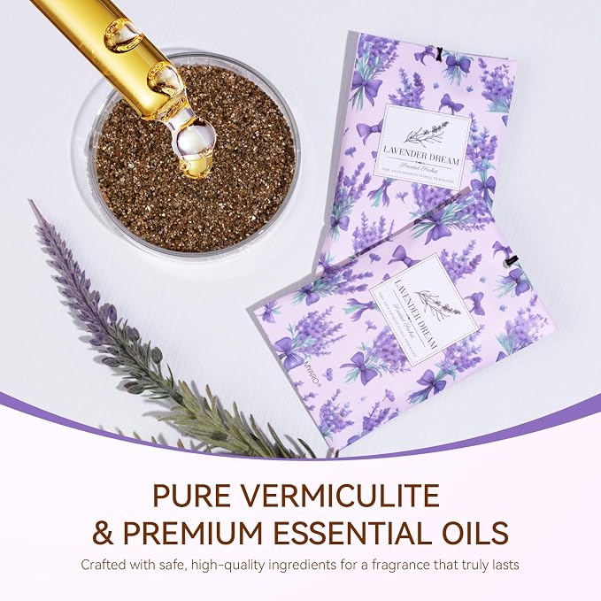 MYARO 20 Packs Fresh Lavender Sachets, Air Freshener - Image 5